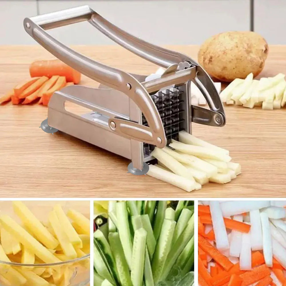 Fritzo Vegetable Cutter - Stainless Steel French Fry Cutter for Perfect Cuts