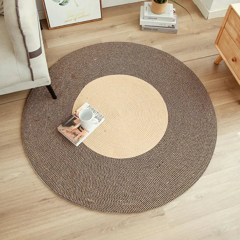 WeaveNest - Handwoven Round Jute Rug for Your Interior