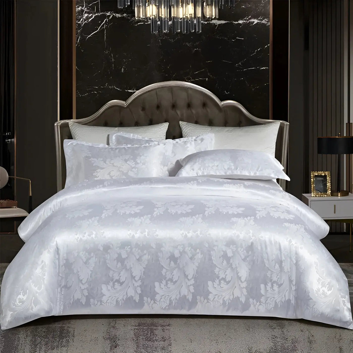 SatinOpulence - Jacquard Satin Bedding Set