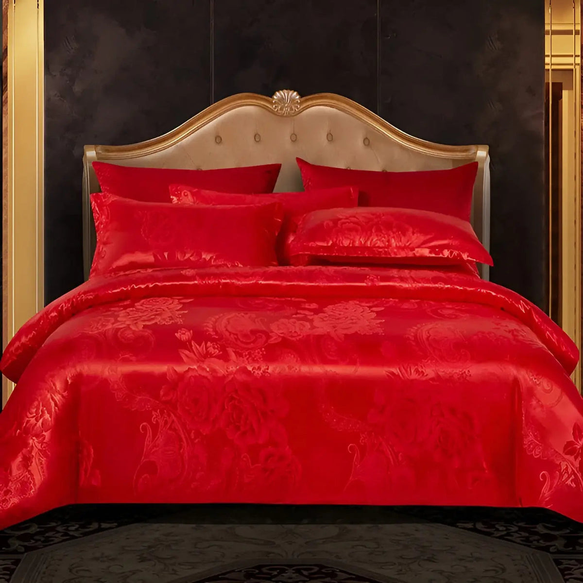 SatinOpulence - Jacquard Satin Bedding Set