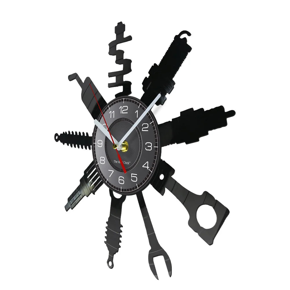 AutoRepair Clock - Vinyl Wall Clock for Garage and Workshop