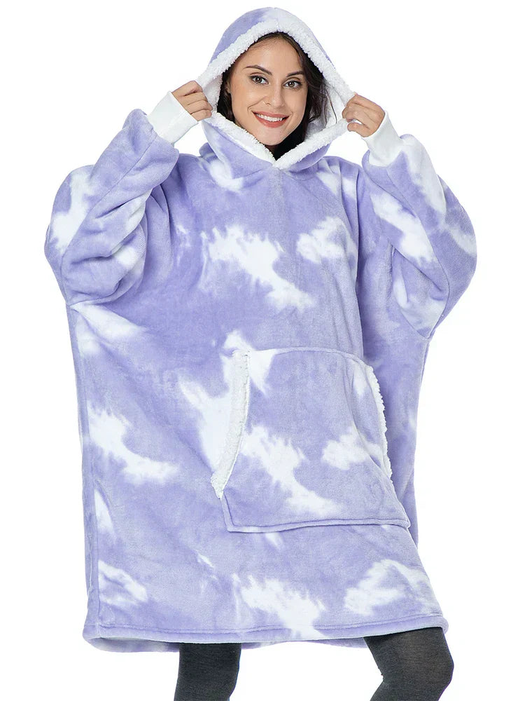 CozyNest FleeceWrap - Oversized Hooded Fleece Blanket