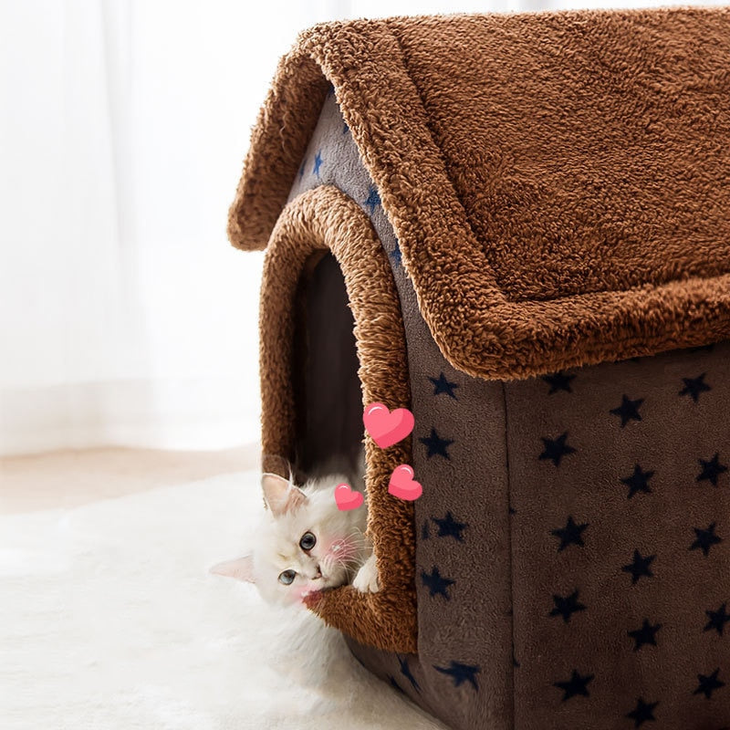 FluffyHaven - Cozy Pet House for Cats and Small Dogs