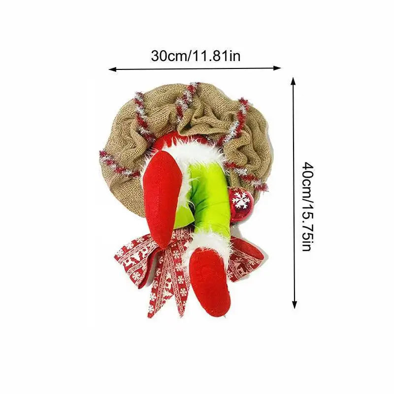 Magic Christmas Wreath - Fabric Elf Legs Festive Decor