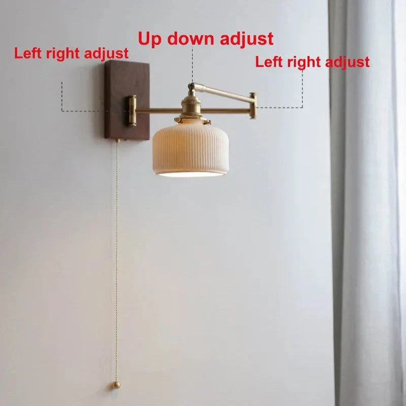 Tornwood - Elegant Wood and Ceramic Wall Sconce