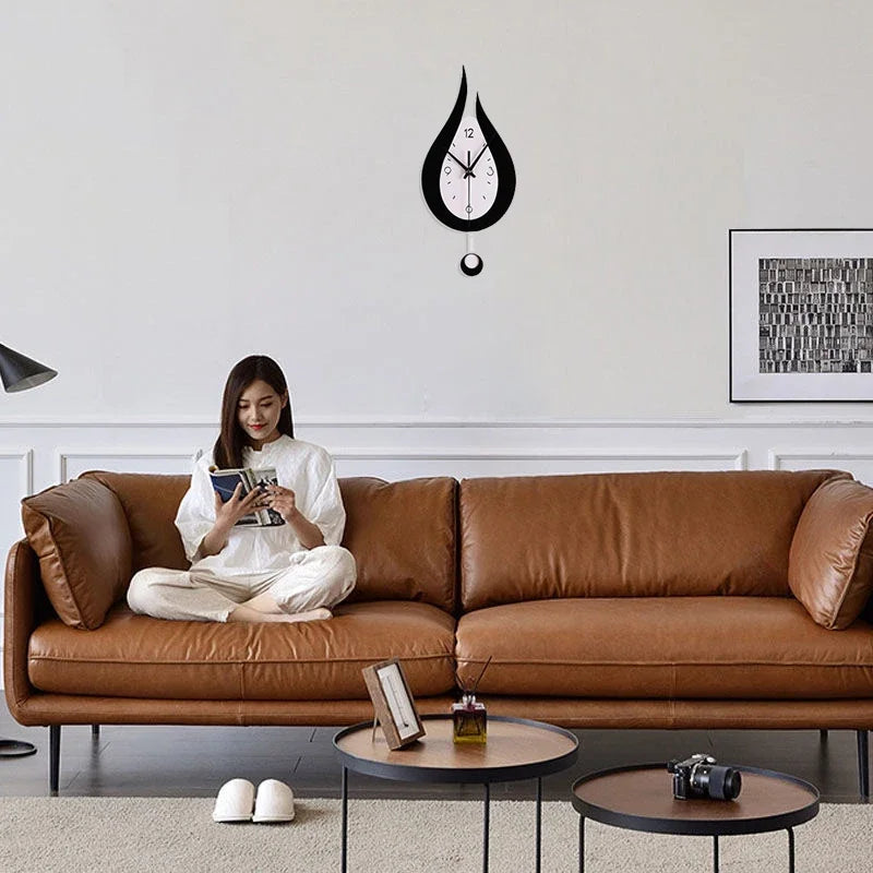 WaterDrop Clock - Minimalist Drop-Shaped Pendulum Wall Clock