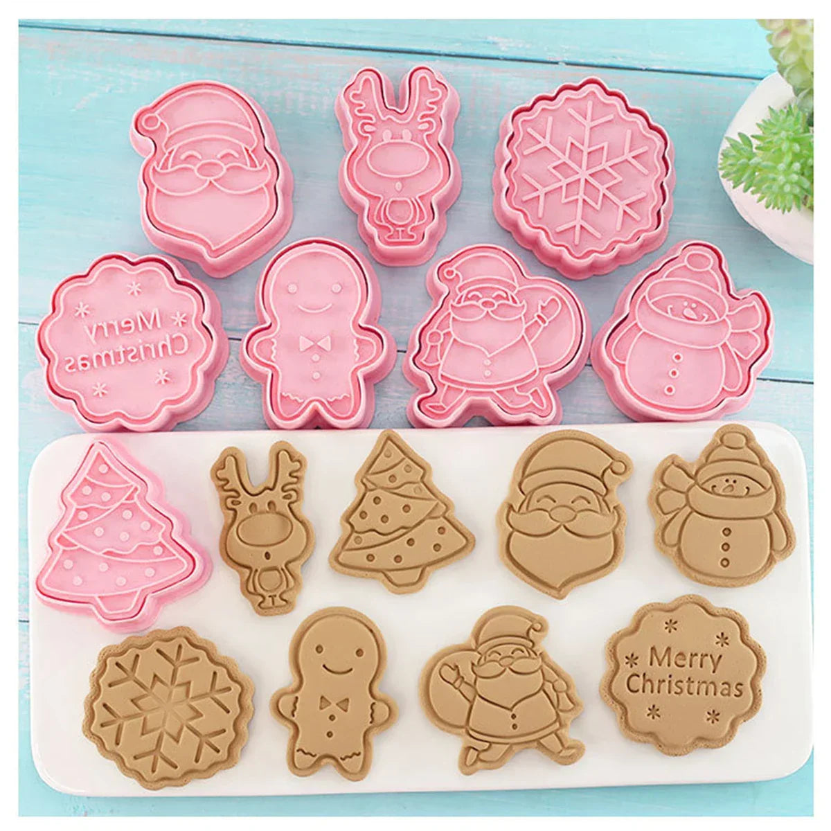 SantaCut - 8-Piece Festive Christmas Cookie Cutter Set