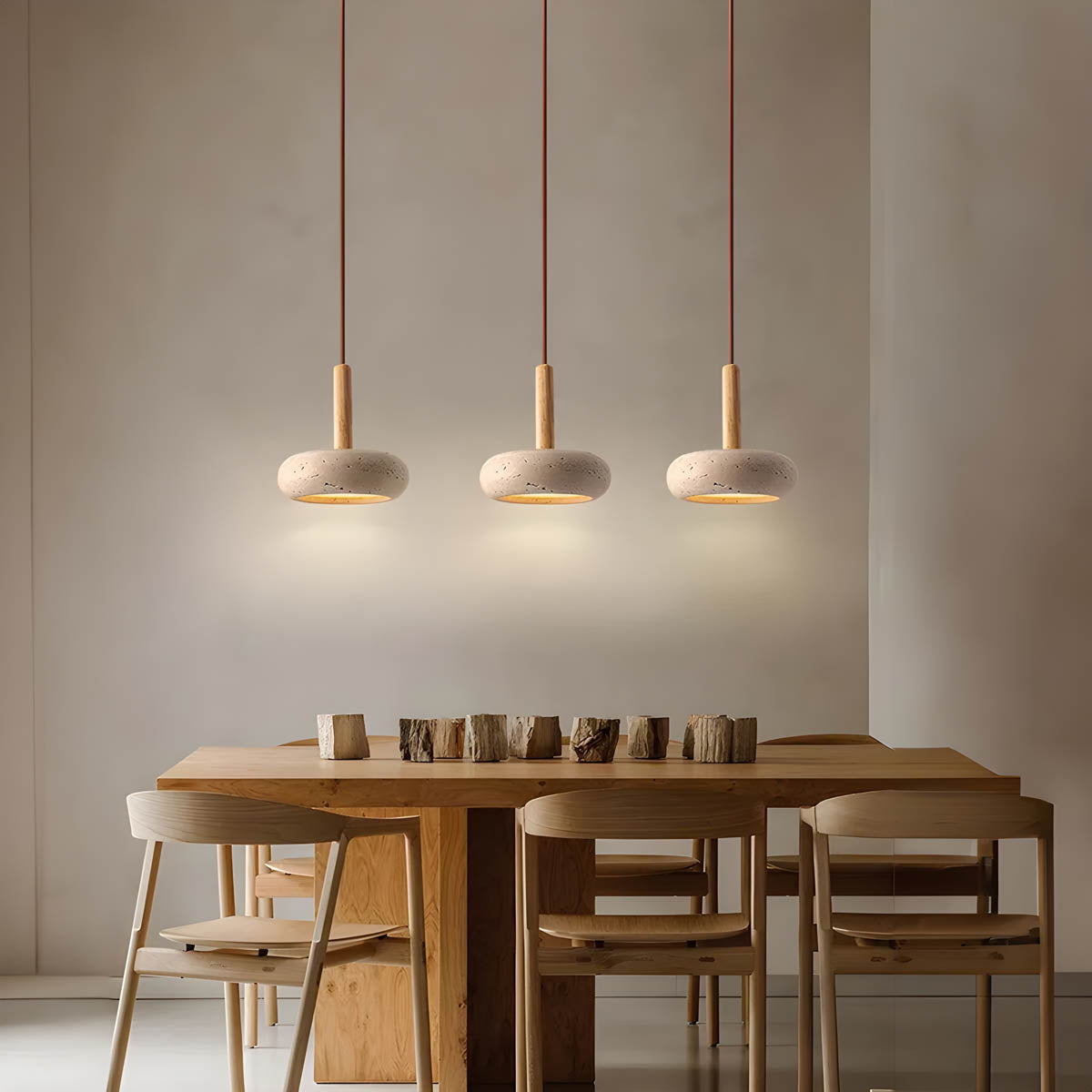 GlowStone - Natural Travertine LED Pendant Light