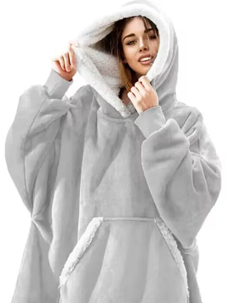 CozyNest FleeceWrap - Oversized Hooded Fleece Blanket