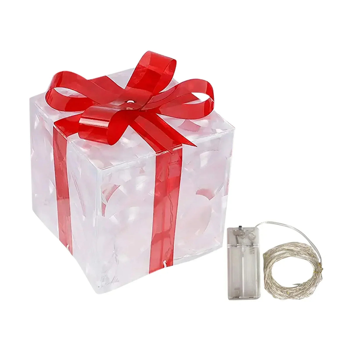 EclatDeNoel - Light-Up Christmas Gift Box with 100 LEDs