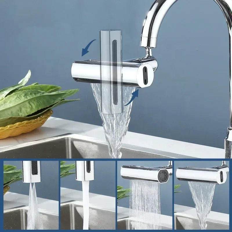 RainFlow - Chrome Pull-Out Bathroom Faucet with 4 Spray Modes
