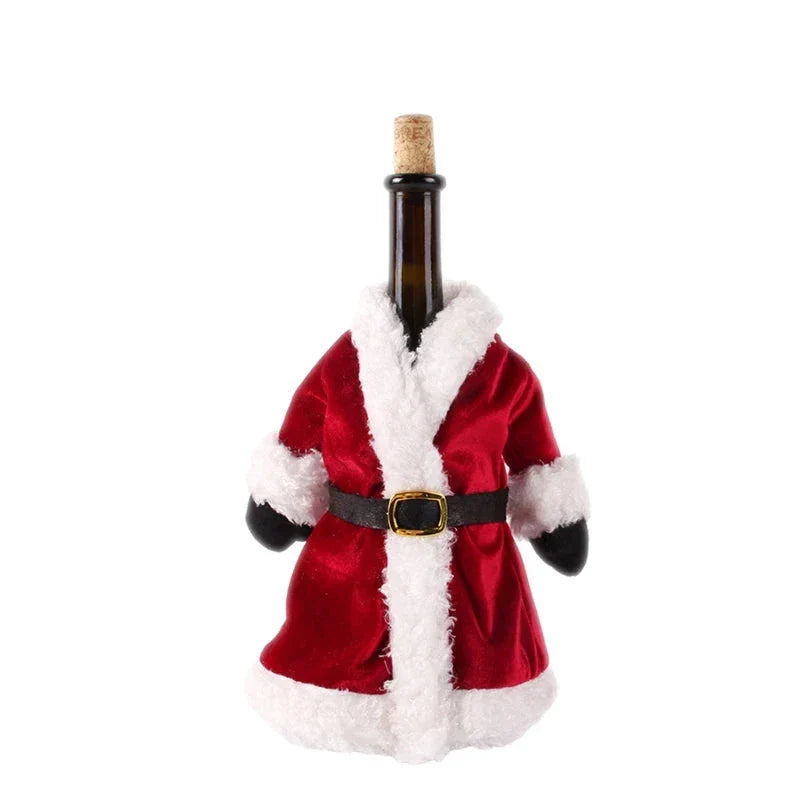 Festive Cheers - Elegant Christmas Wine Bottle Cover