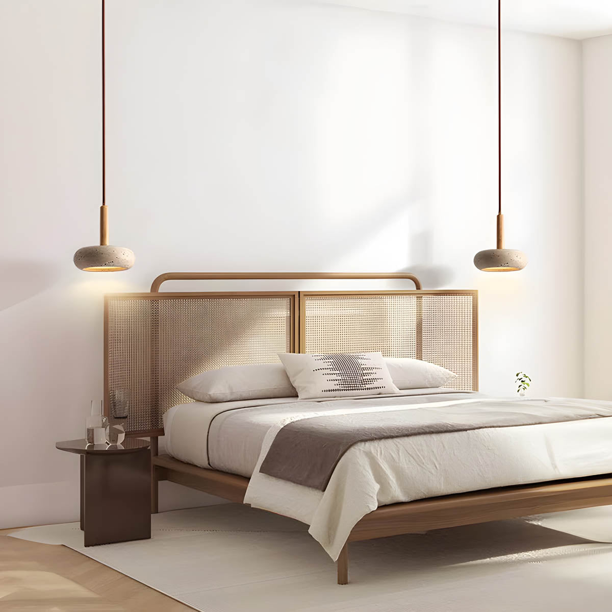 GlowStone - Natural Travertine LED Pendant Light