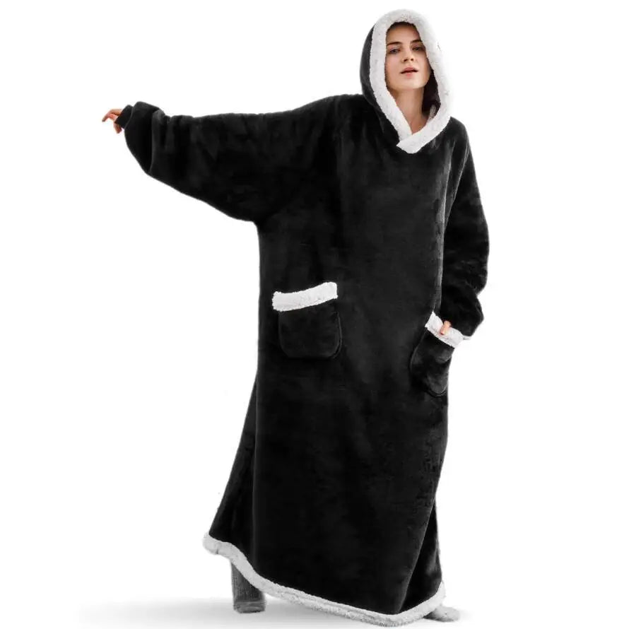 SleeveSnug - Oversized Flannel Sweatshirt Blanket for Winter