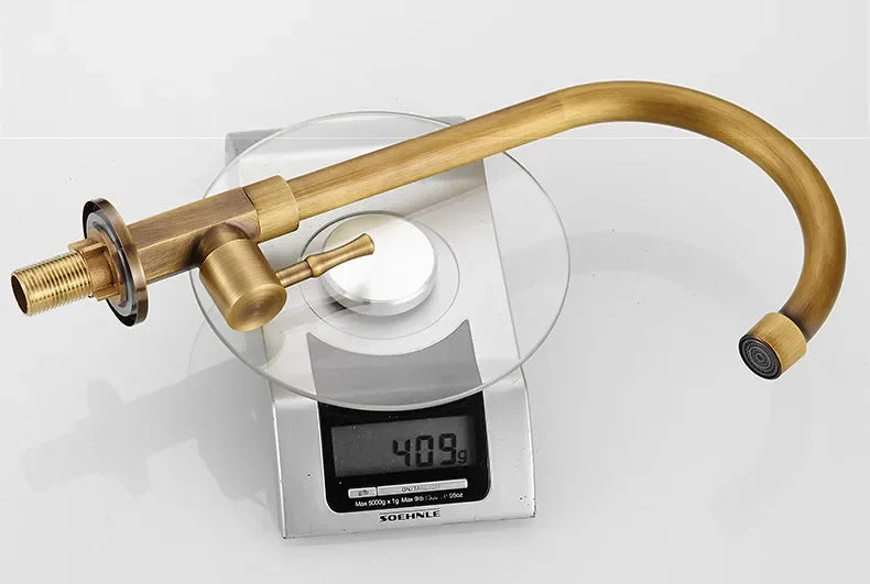 MoltenBrass - Antique Brass Gooseneck Kitchen Faucet
