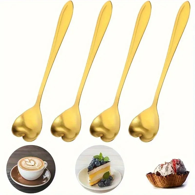 HeartSpoonSet - Heart-Shaped Stainless Steel Spoon Set