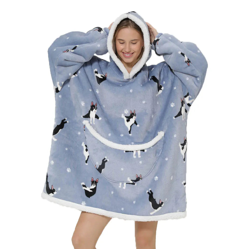 SnugJoy Blanket - Oversized Hooded Fleece Blanket with Pockets