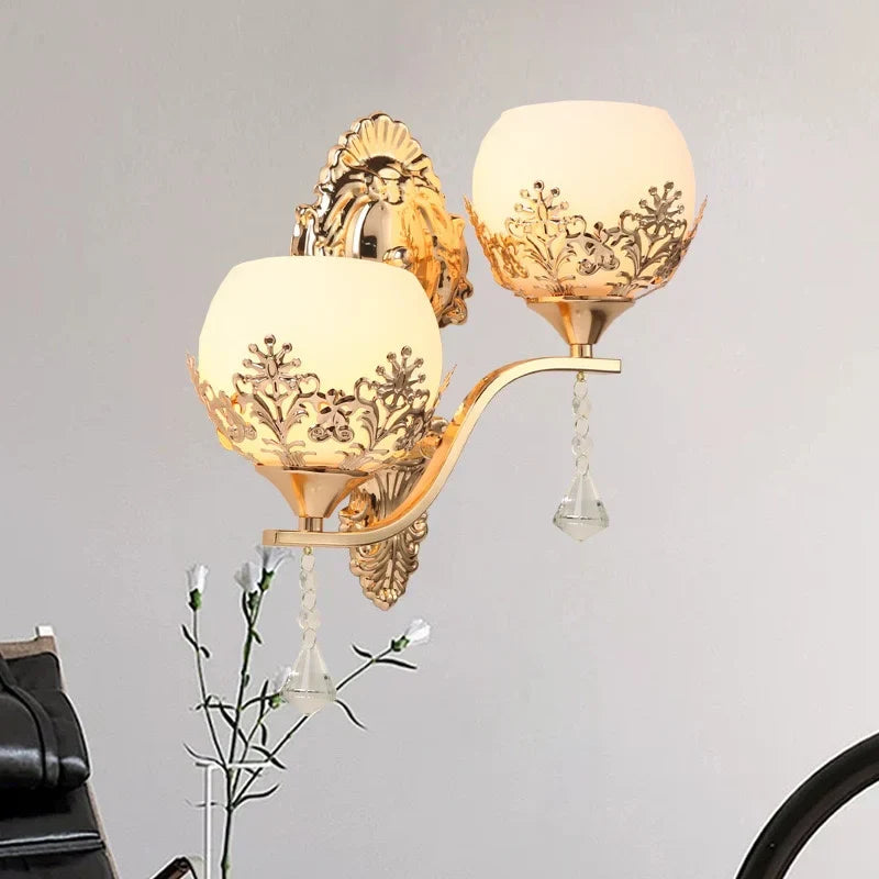 Saphira - Golden K9 Crystal LED Wall Sconce
