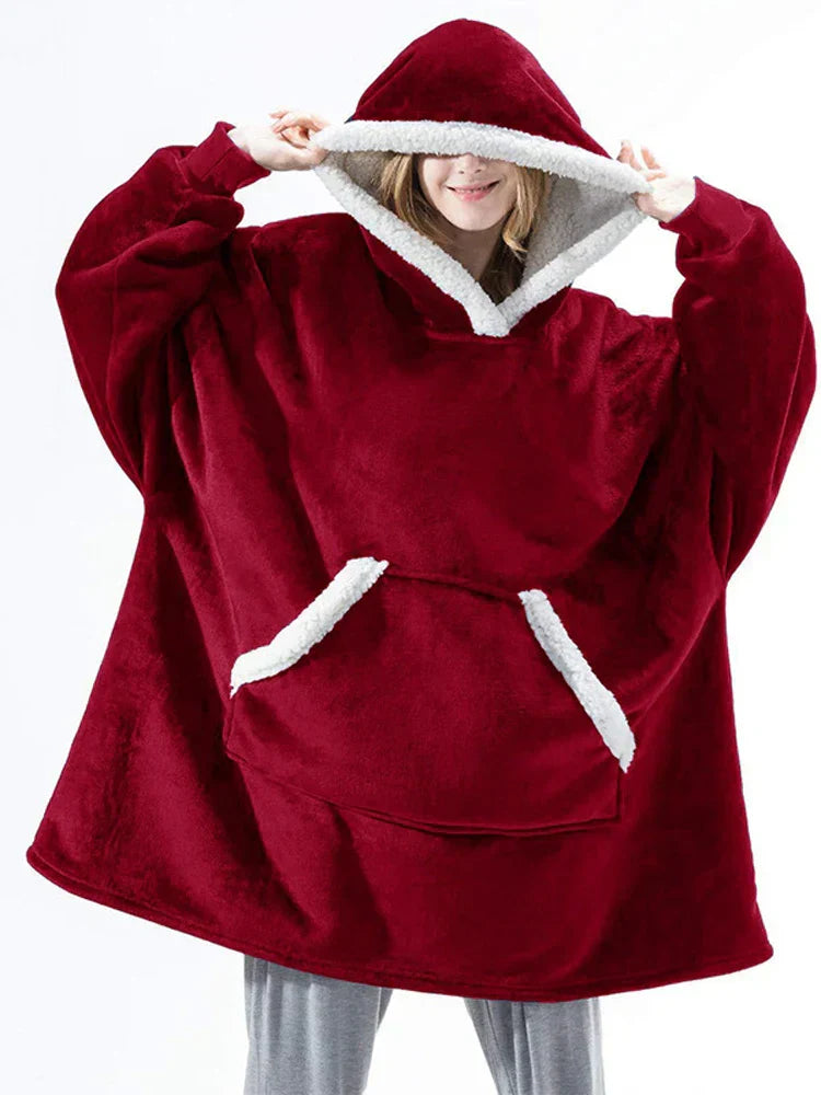 CozyNest FleeceWrap - Oversized Hooded Fleece Blanket