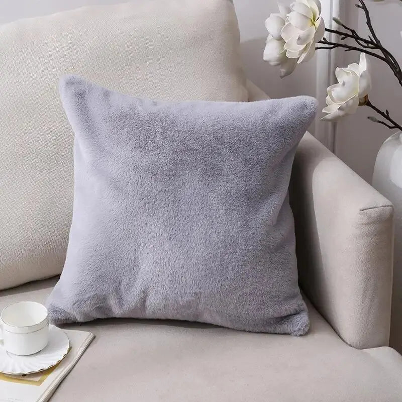 Faux Rabbit Fur Cushion Cover - Luxurious Softness