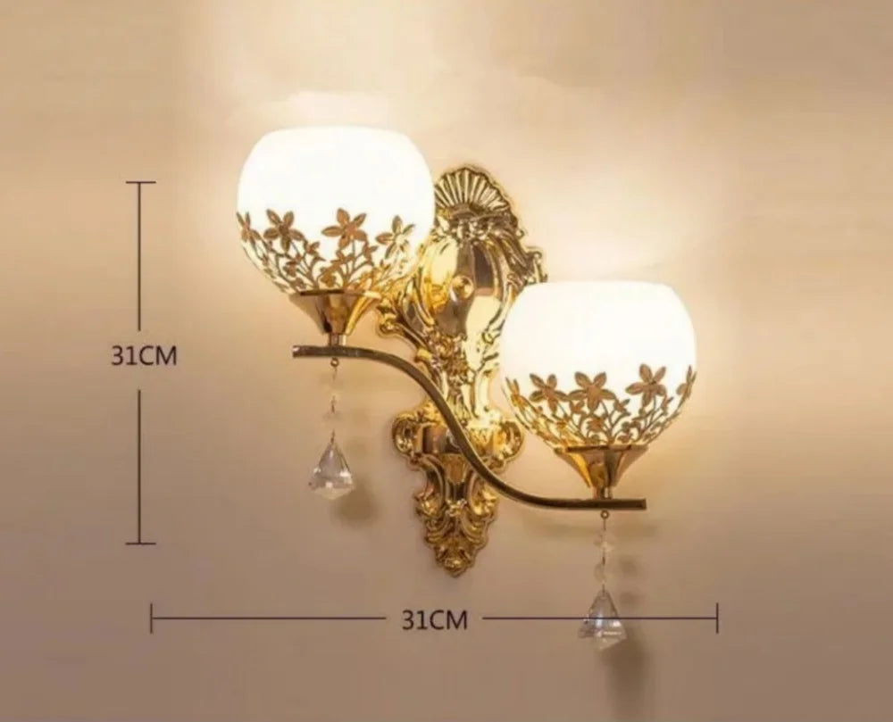 Saphira - Golden K9 Crystal LED Wall Sconce