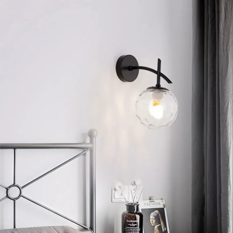 LumiSconce - Black and Gold Glass Wall Sconce