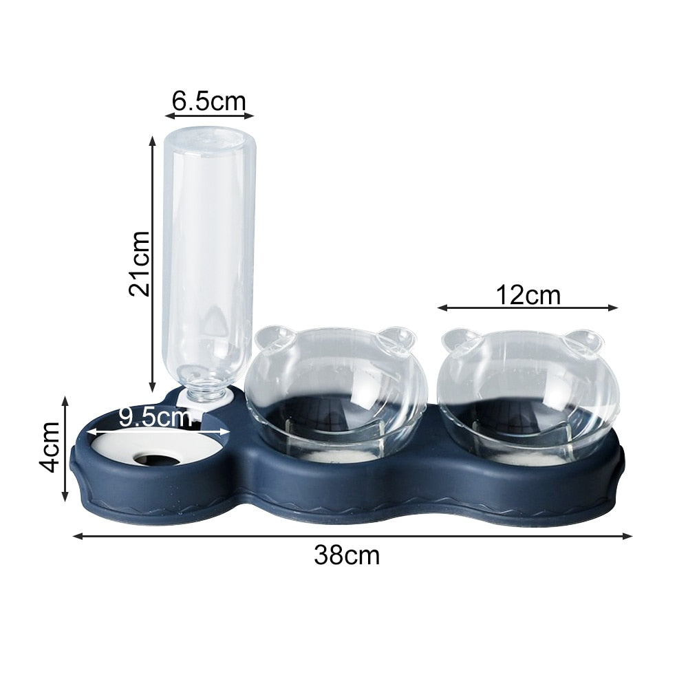KarlFeast - Stylish 3-in-1 Cat Feeding Bowl