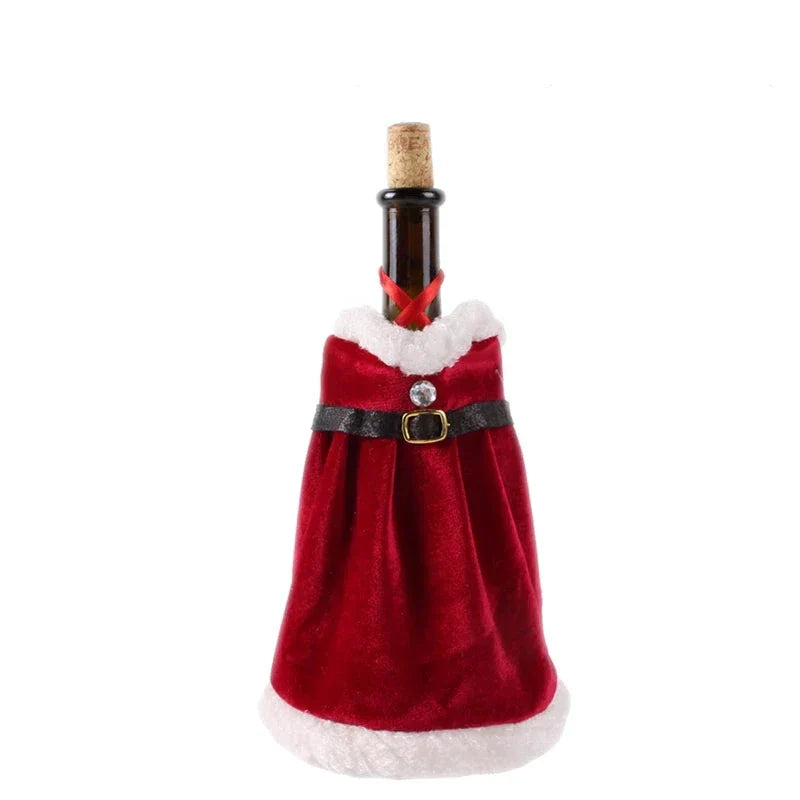 Festive Cheers - Elegant Christmas Wine Bottle Cover