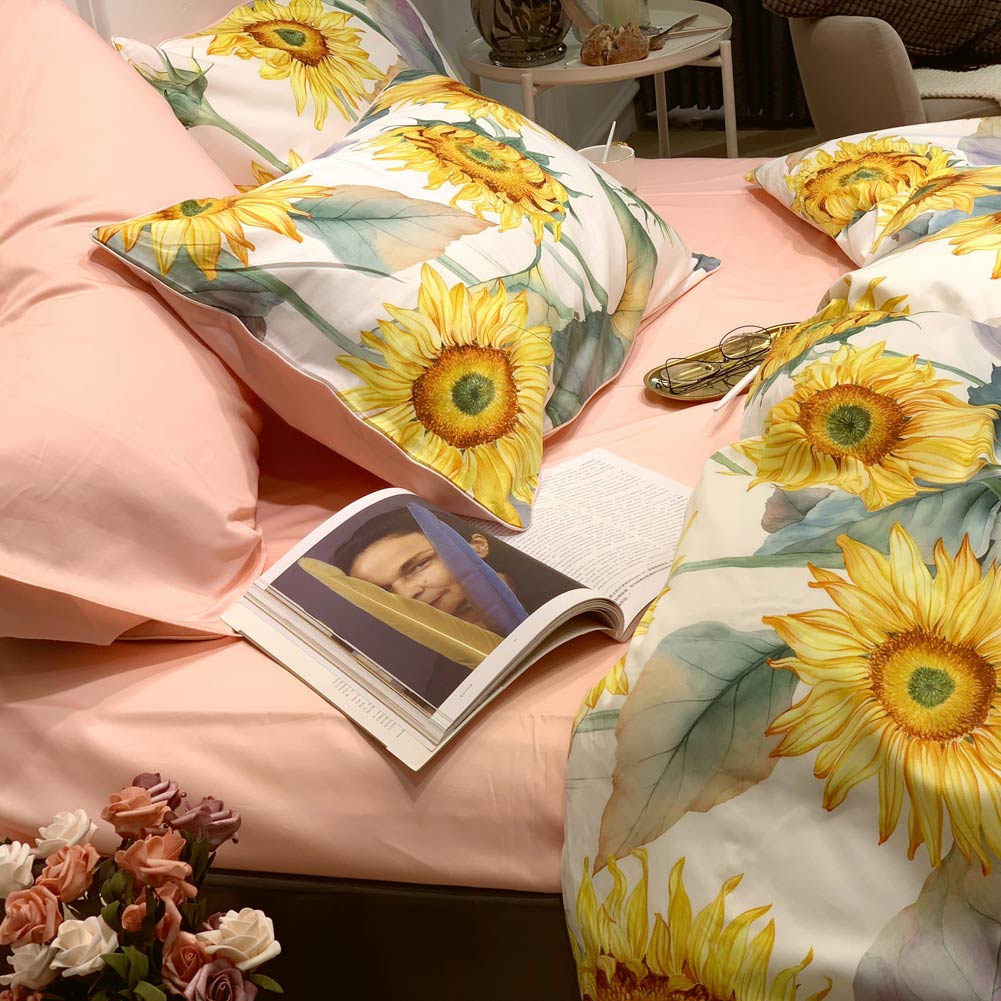 Dainty Sunflower - Luxury Egyptian Cotton Duvet Cover