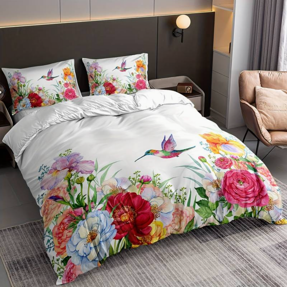 WildBloom - Colorful Floral Duvet Cover Set with Pillowcases