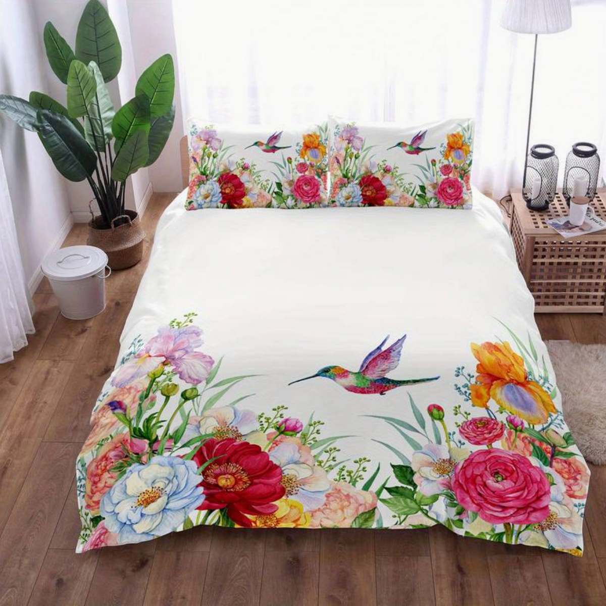 WildBloom - Colorful Floral Duvet Cover Set with Pillowcases