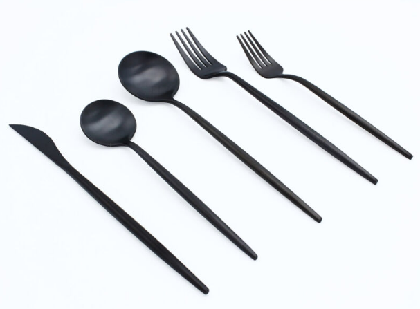 Napoli - Luxury Black Stainless Steel Cutlery Set