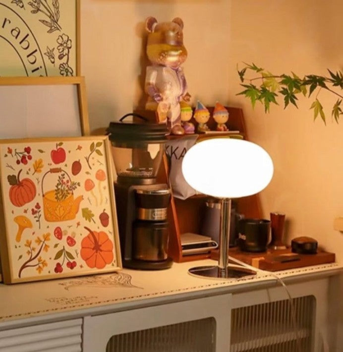 SérénitéMagique - Elegant Beige Table Lamp for Ambient Light