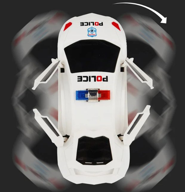 SpeedGlider - 360 Police Car Toy with LED Lights and Sounds
