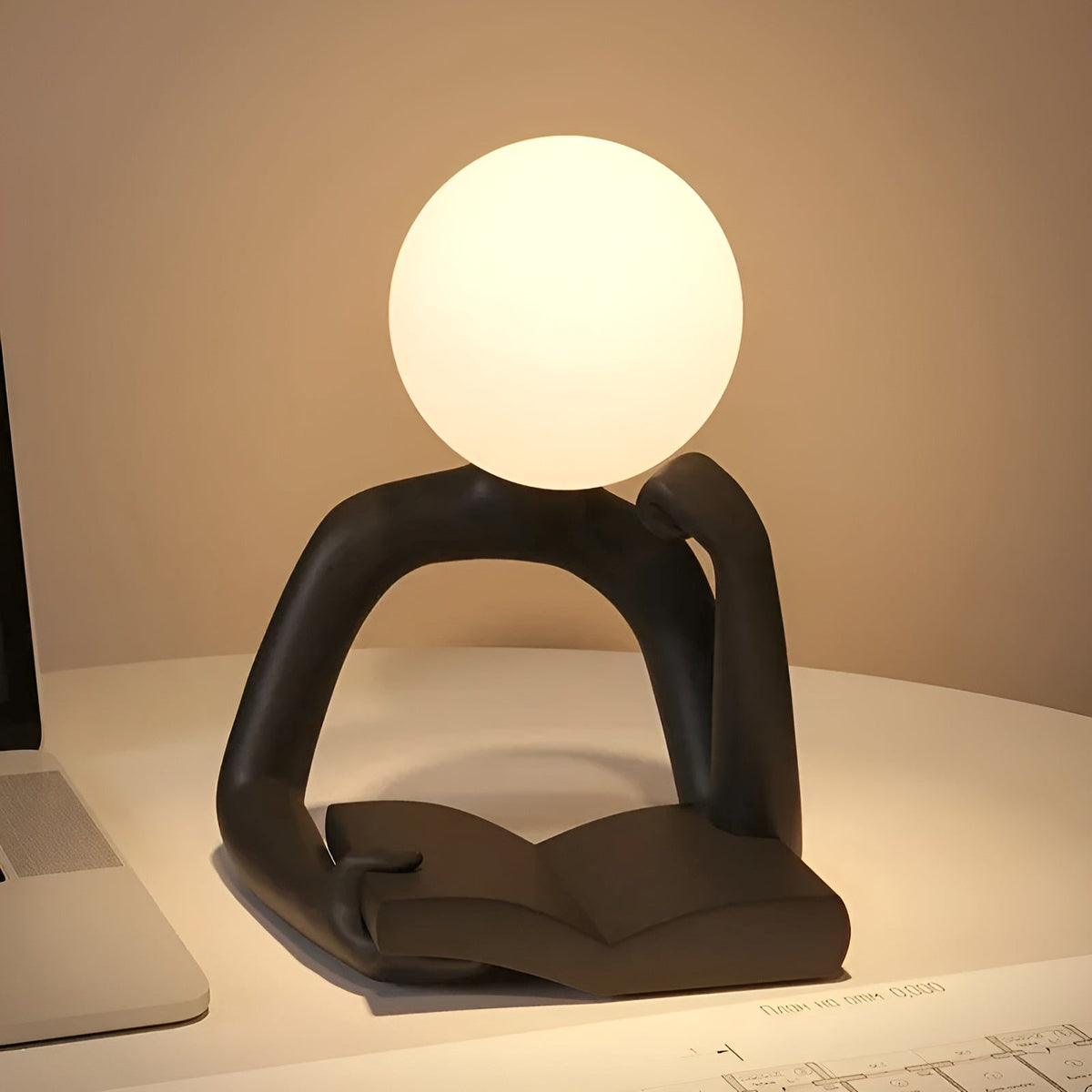 LuxLume - Modern Sculptural Table Lamp with Ambient Light
