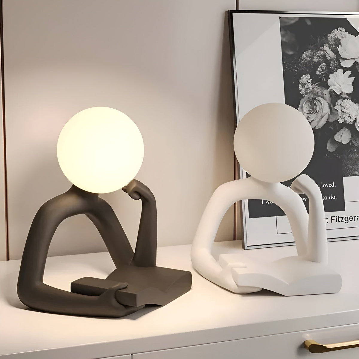 LuxLume - Modern Sculptural Table Lamp with Ambient Light