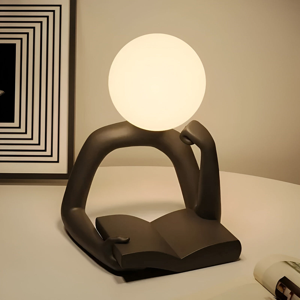 LuxLume - Modern Sculptural Table Lamp with Ambient Light