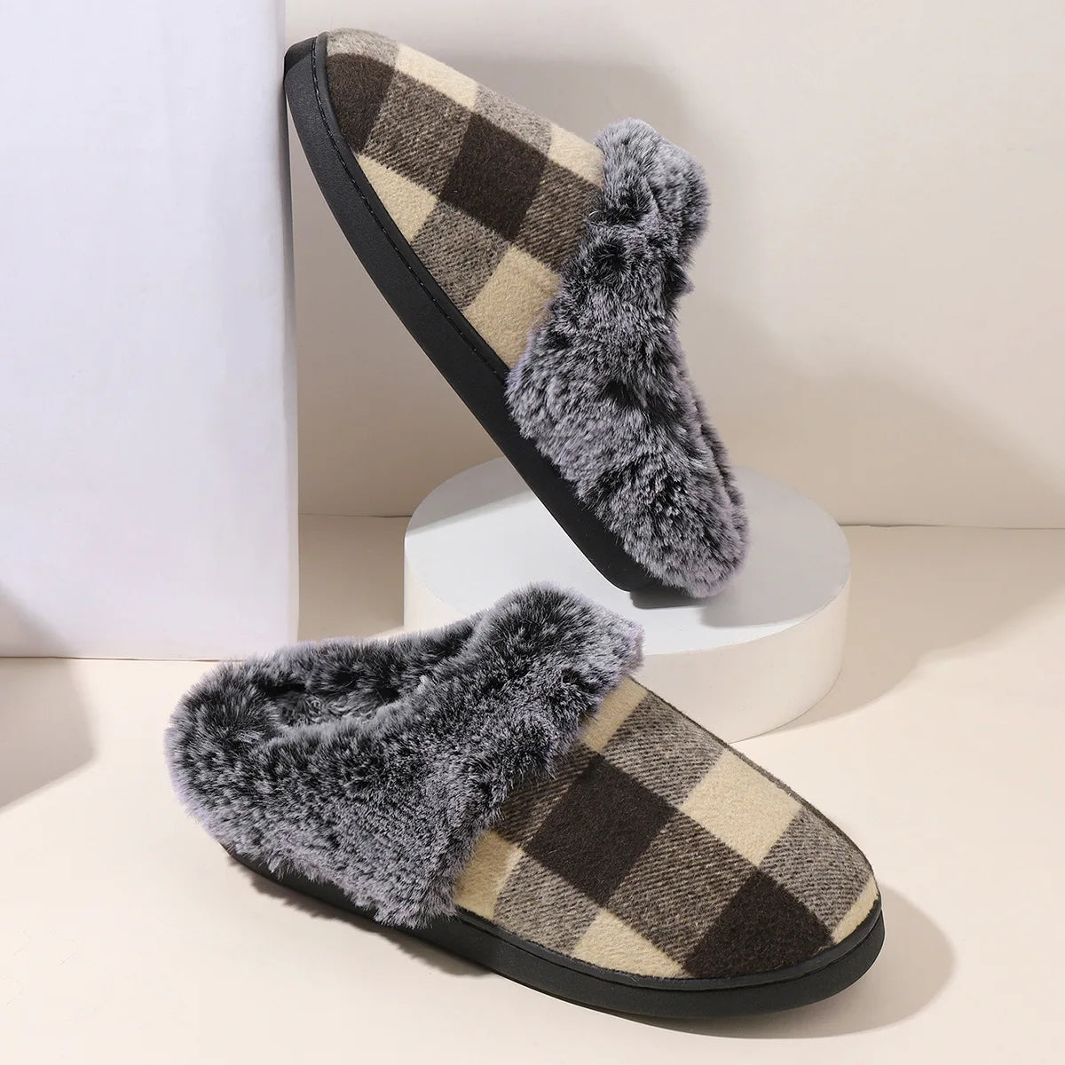 Velvet Vibes - Non-Slip Wool and Cotton Winter Slippers for Kids