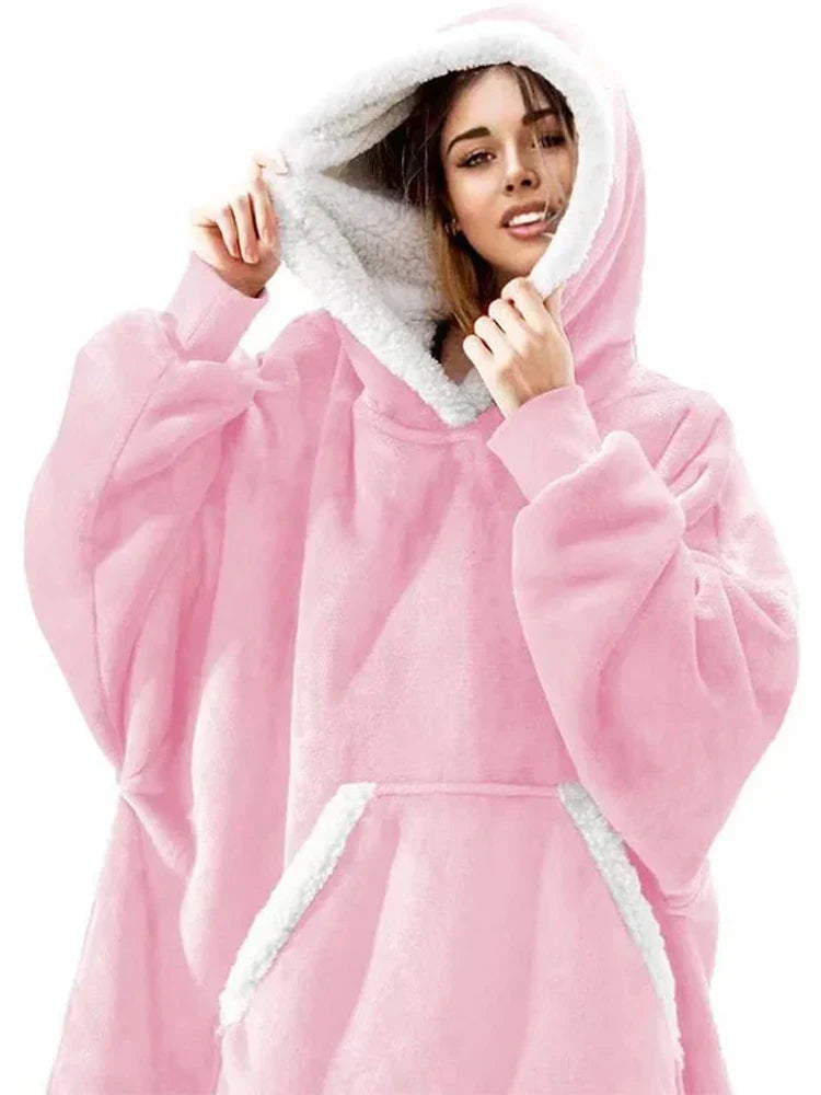 CozyNest FleeceWrap - Oversized Hooded Fleece Blanket