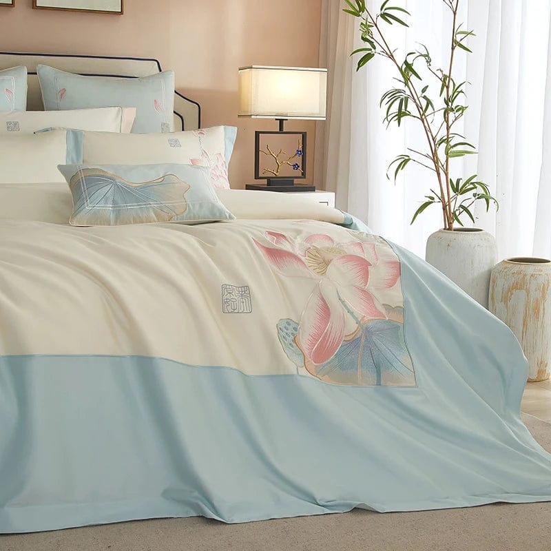 Lotus Blue - Luxury Egyptian Cotton Bedding Set
