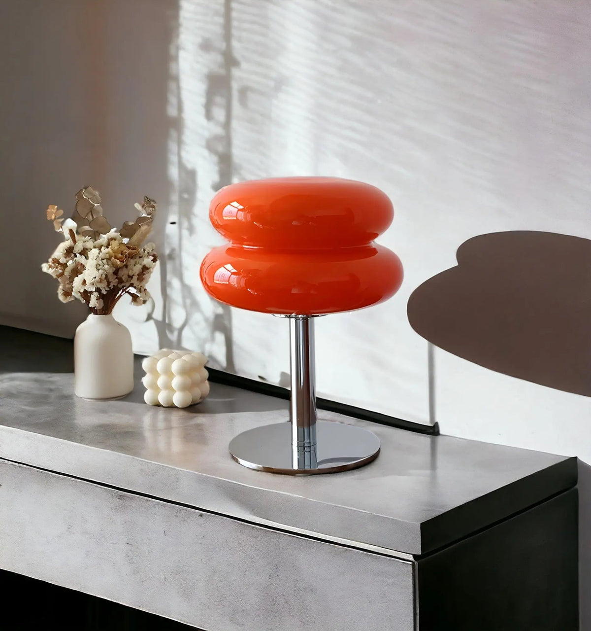 Puffette - Glass Table Lamp with USB Port and 3 Light Colors