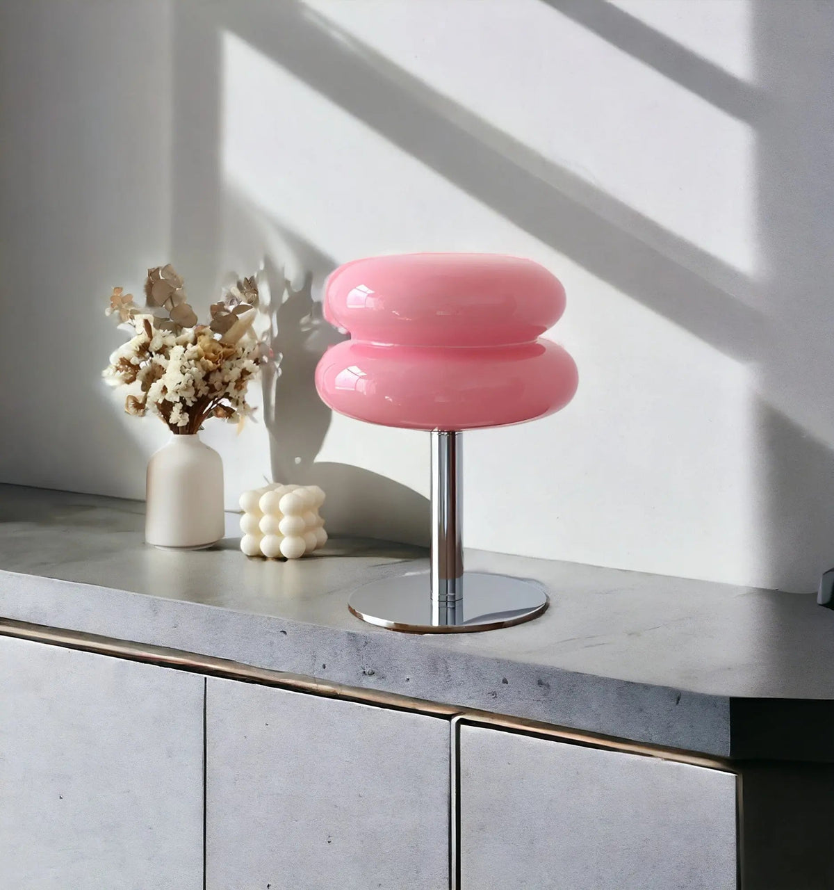 Puffette - Glass Table Lamp with USB Port and 3 Light Colors