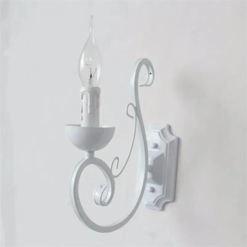 LuminousEra - Applique Murale Blanche Vintage avec Douille E14 Style Bougie