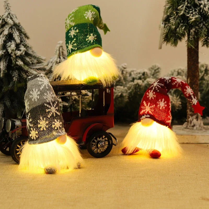 Light-Up Christmas Gnome - Cozy Knit Festive Decoration