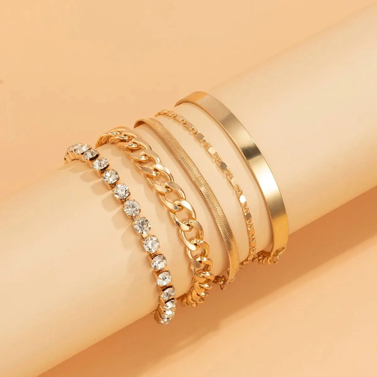 SnakeEdge - Set de 5 bracelets chaîne serpent