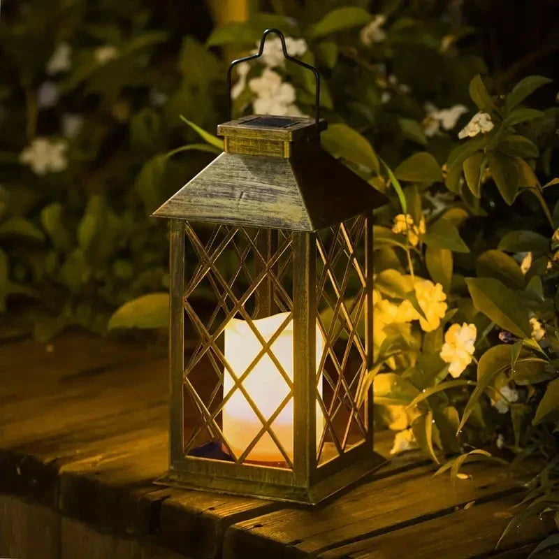 Velunar - Decorative Solar Lantern with LED Flame