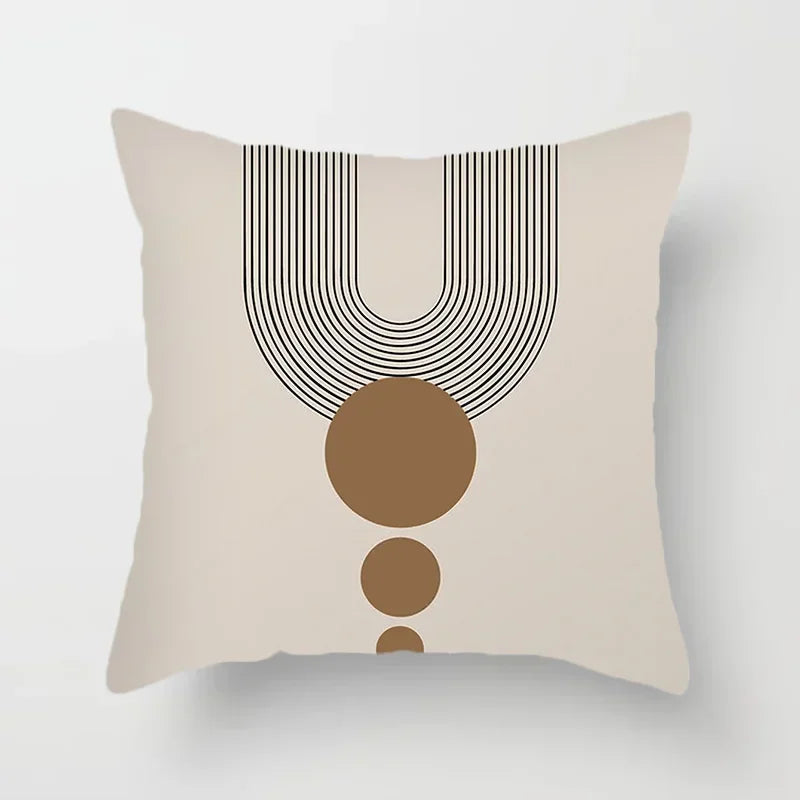 Aurum Cushion Cover - Black and White Abstract Print Decorative Cover