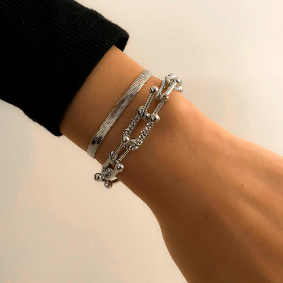 Duo Bracelets Élégants - Set 2 Pièces Or ou Argent