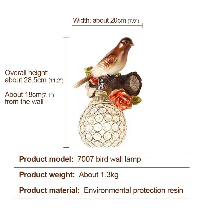 BirdGlow - LED Bird Wall Light for Bedroom and Living Room