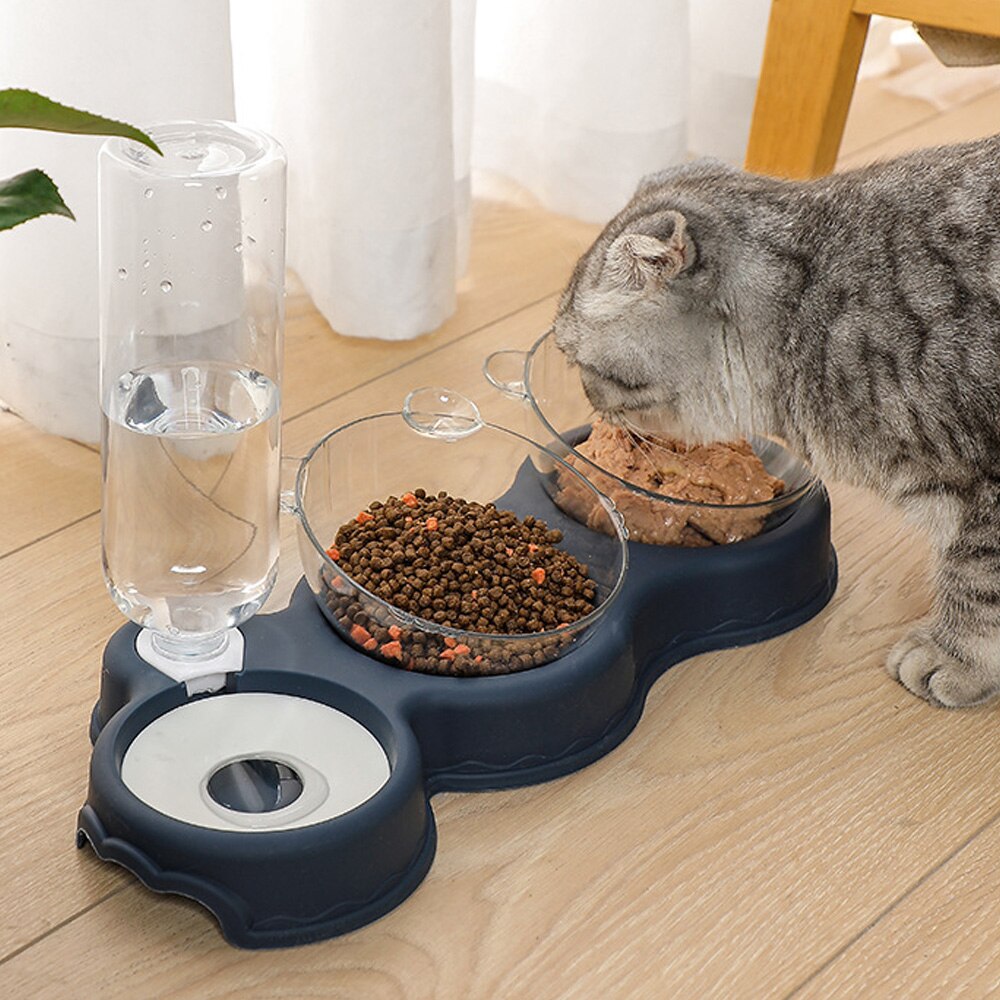 KarlFeast - Stylish 3-in-1 Cat Feeding Bowl